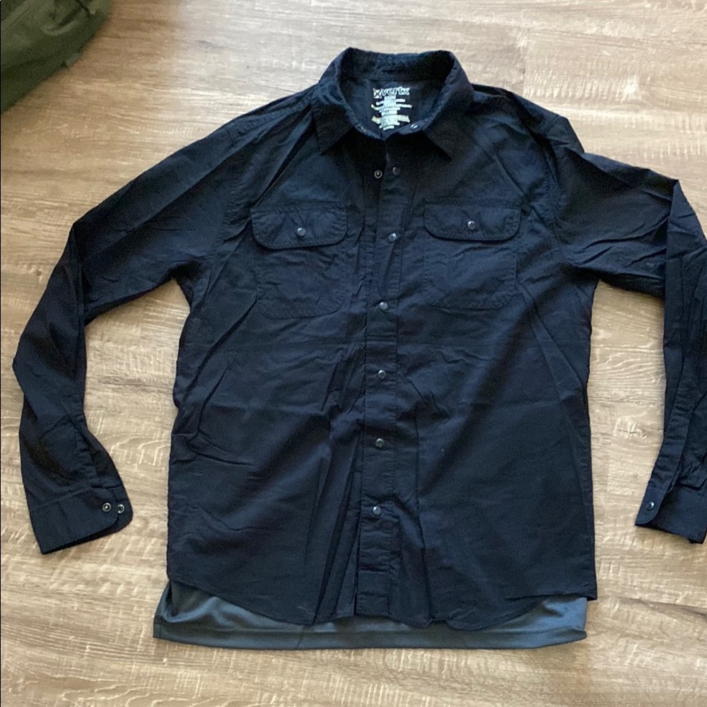 Mens Large VERTEX button down concealment long sleeve shirt
